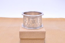 Antique Stokes & Sons Sterling Silver Napkin Ring, Australian Octagonal Engraved picture