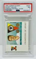 1969 Ajman Stamps Helmet Haller #5DH German Football PSA 7 NM Pop 1 None Higher picture