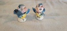 Lefton Vintage Mr. Mrs. Bluebird Salt Pepper Shakers with Rhinestone Eyes picture