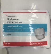 72 Cardinal Covidien Sure Care 1615A Adult Unisex Disposable Pull On Underwear L picture