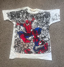 Rare Vintage Marvel 1995 Spider-Man AOP T-Shirt Size XL stains show in photos picture