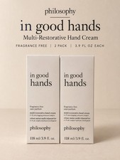 Philosophy In Good Hands Fragrance Free Hand Cream 3.9 oz X2 New in Box picture