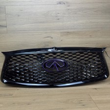 31 2017-2024 INFINITI Q60 BLACK Front Bumper Grille With RGB BLACK CARBON EMBLEM picture