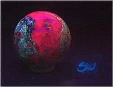 Fluorescent AZ Willemite Calcite Fluorite 76mm Sphere for UV Collection 6626 picture