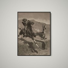 Frederic Remington - Hunting the Prong Horn Antelope in California - Art Print picture