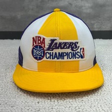80s Vintage Los Angeles Lakers Mesh Snapback Trucker Hat OSFA NBA Champions picture