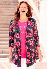 Catherines Women's Plus Size Cardigan And Tank One Piece Top picture