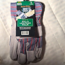 West Chester Master-Guard Men's Split Leather Palm Work Gloves Size L 71050 picture