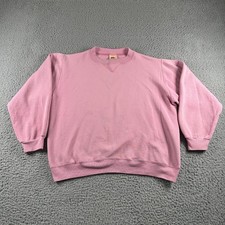 Vintage Russell Sportswear Sweatshirt Womens L Pink Fleece Crewneck USA 70's picture