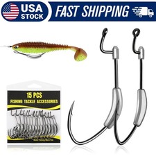 15pcs Weighted Swimbait Hooks 1/16oz-1/4oz EWG Weedless Fishing Hook 3/0 4/0 5/0 picture
