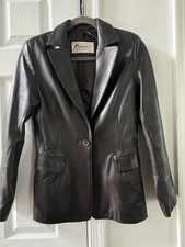 PELLACCI Vintage Italian Leather Blazer Jacket Chocolate Brown — SZ SMALL picture