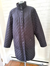 LANDS' END BLACK DIAMOND QUILTED PRIMALOFT BROWN CORDUROY COLLAR COAT XL TALL picture