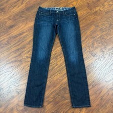 Paige Jeans Womens 30 Straight Slim Fit Low Rise Dark Wash Dneim Skyline 30x32 picture