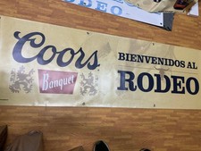 Coors Banquet Welcome Rodeo Fans Banner 76” x 24” Beer Bar Mancave Decor picture