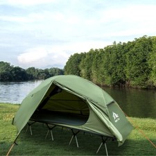 1 Person Portable Camping Cot Tent Sleeping Cot With Tent and Rain Covers picture