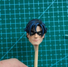1/12 Painted ‌Smile Hero Nightwing Head Sculpt Fit 6'' Mez Action Figure picture
