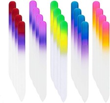 20 Pcs Glass Nail File Bulk with Plastic Sleeve, Crystal Fingernail Files Set, D picture