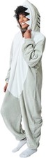 Shark Adult Unisex Hooded One Piece Pull On Costume Pajamas Soft Fleece Size XXL picture