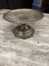 Sheridan Silver Victorian Silverplate Repousse Pedestal Compote Bowl 9