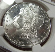 1881-S $1 NGC MS64. Very bright & lustrous Morgan dollar. (1026054) picture