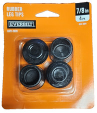 Everbilt 4 Pack 7/8 in. Furniture Table Chair Rubber Leg Tips Anti Skid - Black picture