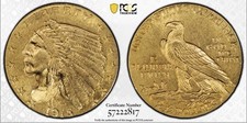 1915 Indian Head Incuse Quarter Eagle NGC MS 63 picture