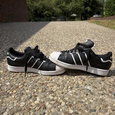 Adidas Superstar Black & White Graphic Sneakers Men’s Size 9.5 – great Condition picture