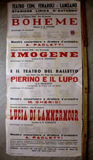 Poster Teatro Fenaroli LANCIANO opera season 1958 BOHEME, IMOGENE, PIERINO E picture