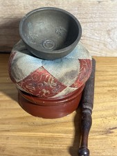 Antique Buddhist Japanese Temple Orin Singing Bowl 2.3 In Diameter Mini Rare picture