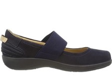 Hotter Women's Heather Navy Leather Ortholite Comfort Mary Jane Shoes - Size 7.5 picture