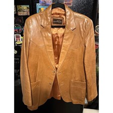 Vintage 70s Beau Geste Leather Western Blazer Jacket - Size 40 picture