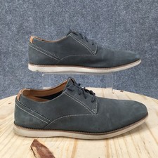 Clarks Shoes Mens 10.5 M Gray Franson Plain Oxford Nubuck Leather Lace up Low picture