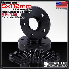2 Pcs 15 mm BMW 5x112mm 66.6mm Hub Centric Spacer Fit 1-8/I/M/X-Series etc. picture