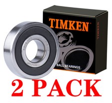 (2 PACK) USA TIMKEN 6304-2RS 20X52X15MM Double Rubber Seal Ball Bearings picture