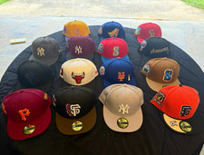 15 New Era 59FIFTY 7 3/4 lot (14 size 7 3/4) & (1 size 8) with side patches picture