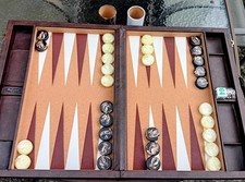 Royal Crisloid Tournament Backgammon Set 31in X 21in Gorgeous Vintage LOOK picture