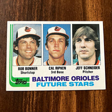 Topps 1982 #21 Baltimore Orioles Future Stars Cal Ripken Bonner Schneider picture