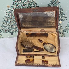 antique doll vanity French Fashion doll trunk accessories picture