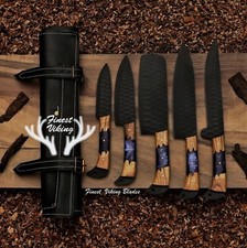 Personalized Hand Forged Damascus Chef Set Kitchen Knives 5-Set CHRISTMAS GIFT picture