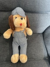 Vintage Knickerbocker Dog Plush Animals of Distinction Train Conductor 16