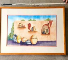 Pottery Still Life Print, Matted & Framed picture