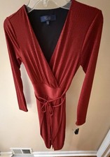 NWT Rachel Rachel Roy Red Metallic Wrap Dress - Size XS picture