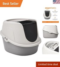 Stylish Cat Litter Box with Odor Control, Swinging Door & Private Enclosure, 21