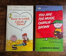 Charlie Brown Lot 2 Vintage Books - You're In Love, You are Too Much, Schulz picture