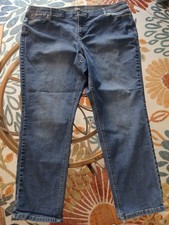 CJ Banks Women's Straight Leg Stretch Jeans Size 20W Blue Denim Pockets Comfort picture
