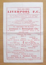 LIVERPOOL v BIRMINGHAM CITY FA Cup 1946/1947 *Good Condition Football Programme* picture