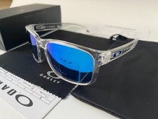 Oakley Holbrook OO9102 Polarized Sunglasses Clear Frame Blue Lens picture