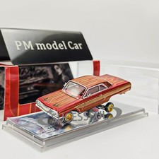 1:64 97M 1964 Chevy Impala SS Red Hydraulic Lowrider Alloy Diecast ReplicaModel picture