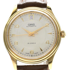 Vintage ORIS 7445 Gold Diall Date 32mm Automatic 25Jewels Men's Watch JAPAN picture