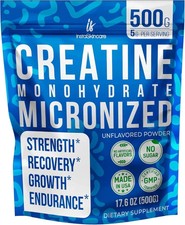 Creatine Monohydrate Powder Muscle Gain 5000mg Per Serv (5g) Made in USA 1.1LB picture